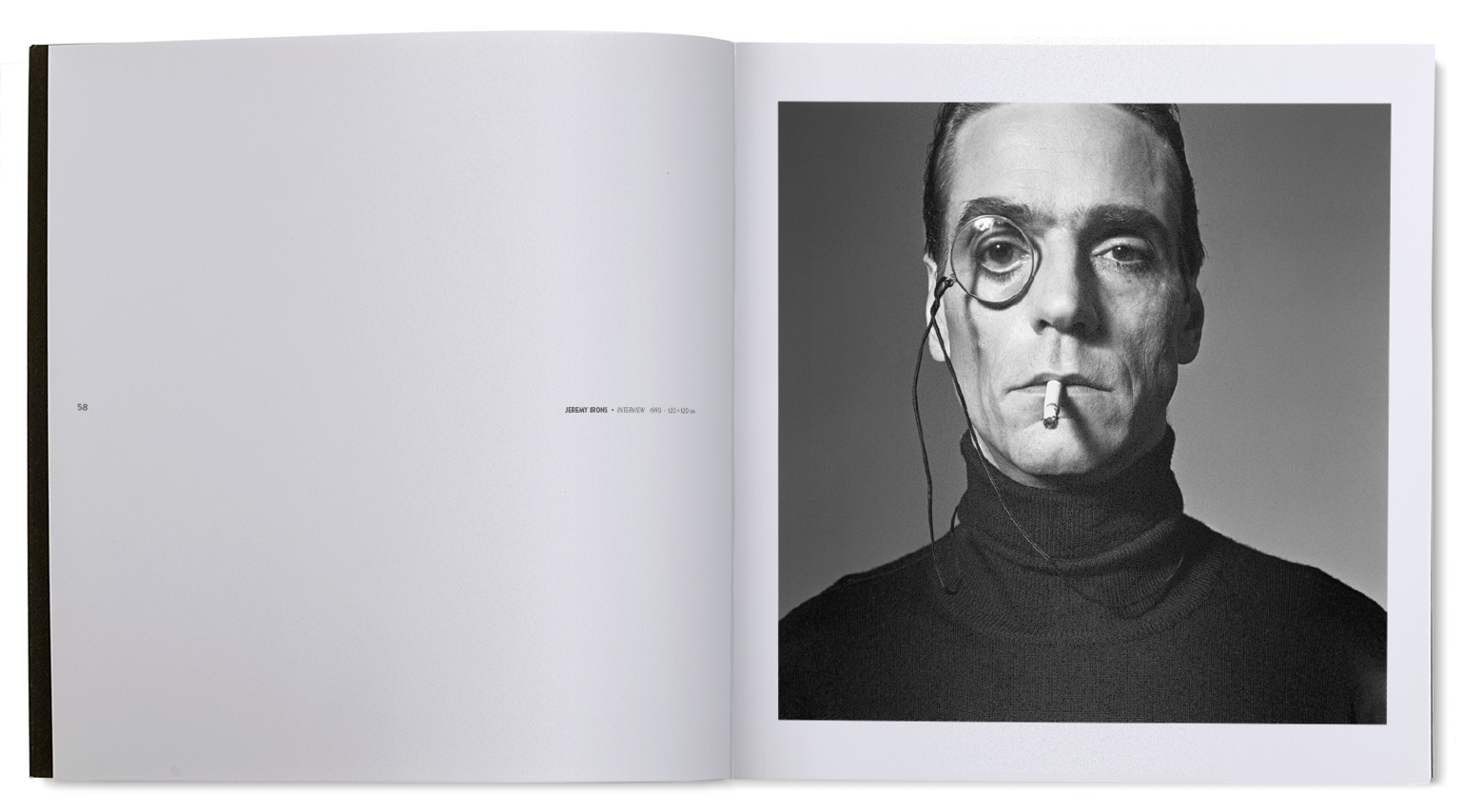 Diseño de interior catálogo exposición Michel Comte. Trópico de Cáncer. Jeremy Irons