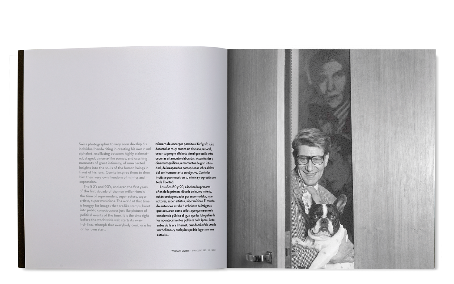 Diseño de interior catálogo exposición Michel Comte. Trópico de Cáncer Yves Saint Lorent